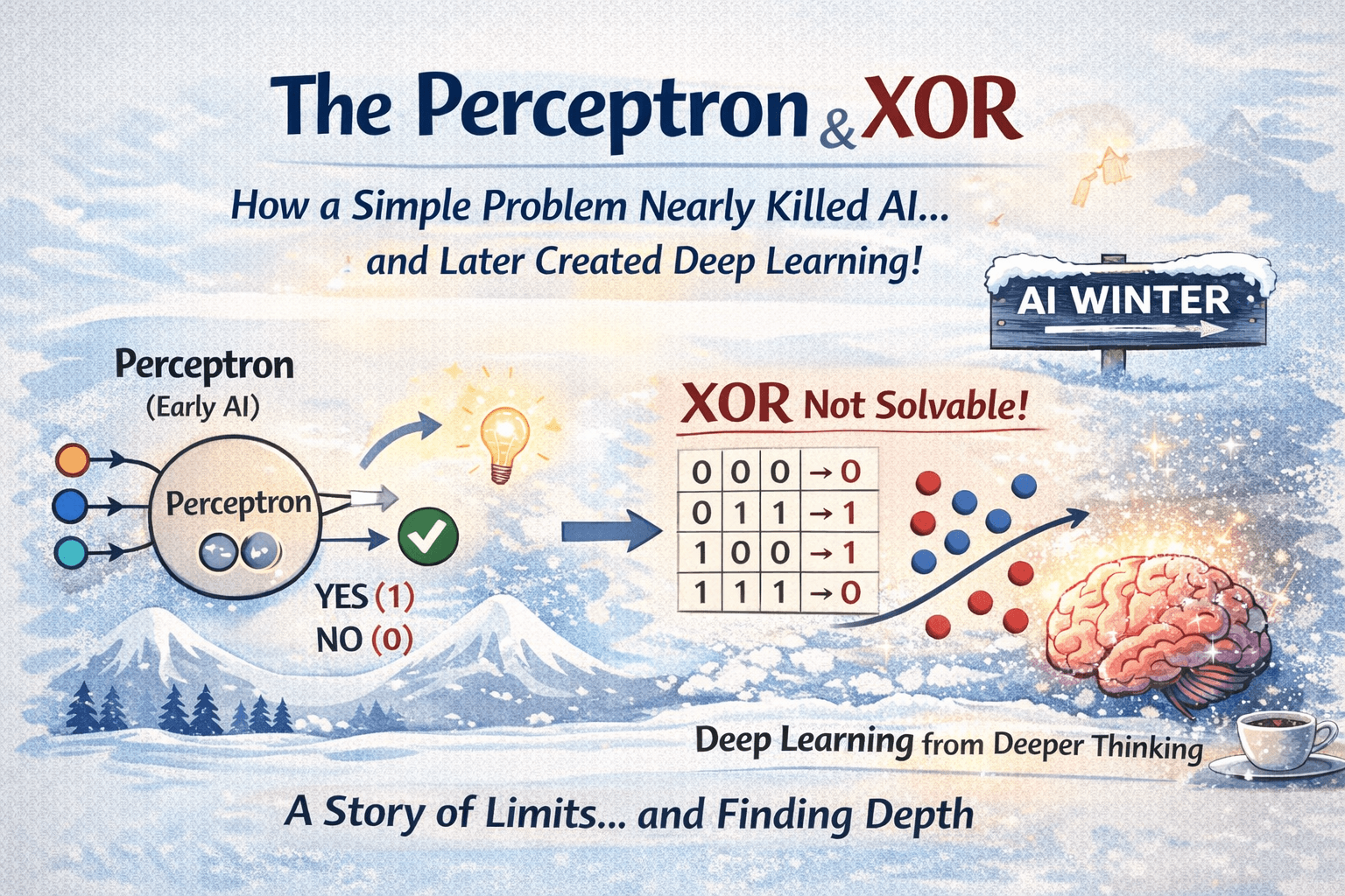 đź§ Perceptron vs XOR: Why One Math Problem Changed AI Forever